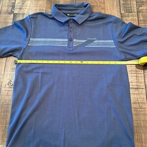 Travis Mathew Mens Blue Chest Stripe Polo Medium excellent condition